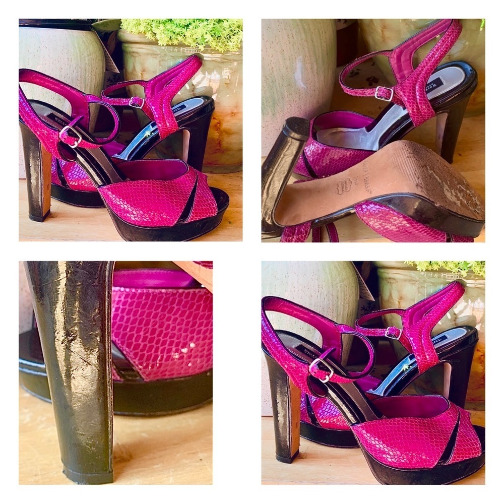 White House Black Market Pink Orchid Embossed Shoes 7.5